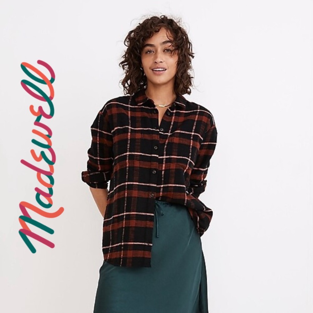 Madewell Flannel Sunday Shirt Evins Plaid Women's Medium